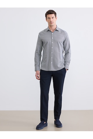 Lcw Busıness Siyah Slim Fit Ekose Erkek Gömlek
