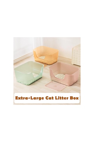 Ekstra Büyük Kedi Çöp Kutusu Açık Jöle Rengi, Büyük Kediler İçin Yüksek Taraflı Çöp Kutusu, Çoklu Kedi İçin Xl Kedi Çöp Kutusu, Jumbo Kedi Çöp Kutusu, Dev Kedicik Çöp Kutusu, Anti-splash, Temizlenmesi Kolay Yeşil Açık Yeşil