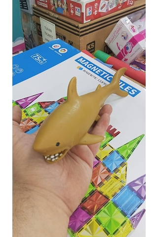 Plastik Oyuncak Büyük Boy Hayvan Boğa Başlı Köpekbalığı Bull Shark 23 Cm