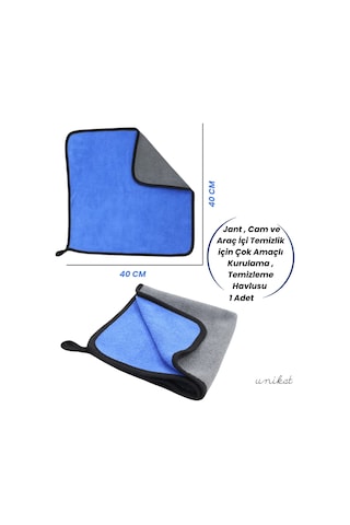 40 40cm Jant , Cam Ve Araç İçi Temizlik İçin Çok Amaçlı Kurulama , Temizleme Havlusu 1 Adet