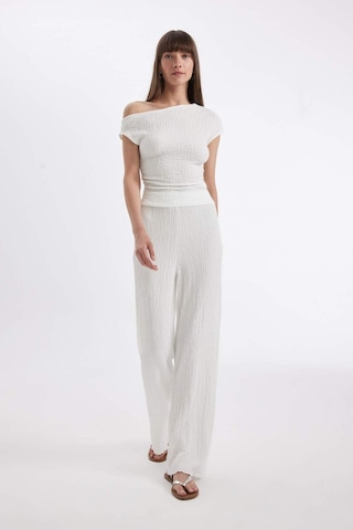 Defacto Regular Fit Beli Lastikli Basic Düz Bürümcük Pantolon D4415AX24AUER105 Ekru