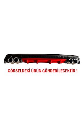 Hyundai Accent Admire Difüzör Arka Tampon Eki 4 Egzoz Çıkışlı Kırmızı Lüx Tip