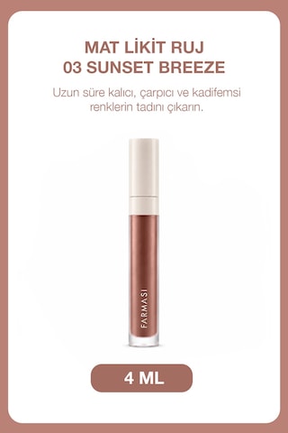 Mat Likit Ruj - 03 Sunset Breeze 4 Ml 8690131775162 Diğer