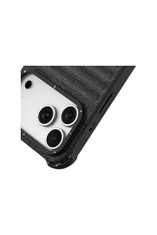 Apple Uyumlu iPhone 17 Pro Max Kılıf M-safe Şarj Özellikli Youngkit Canvas Serisi Kapak Siyah Siyah