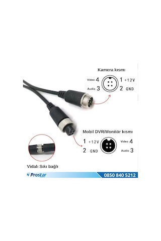 8 Metre 4 Pin Aviation Trigger Tetik Destekli Spiral Uzatma Kablosu