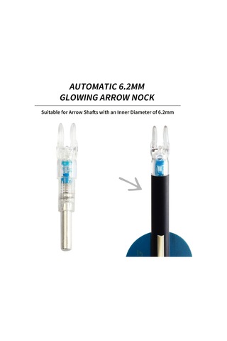 Dianziye 6.2mm İç Çaplı Ok Sapları İçin Led Aydınlatmalı Otomatik Açılışlı Ok Ucu - Gece Atışları İçin Dayanıklı Pe Malzeme, Mavi 3 Adet/kutu