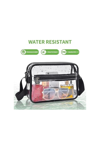 Dofolink Stadyum Onaylı Şeffaf Tek Omuz Çanta - Spor, Konser, Seyahat İçin Dayanıklı, Su Geçirmez Pvc Materyal Ve Ayarlanabilir Askı Çok Renkli