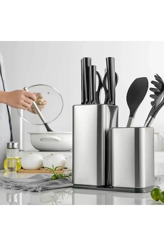 Wezone Stokeleme Kutusu İle Çelik Bıçak Tutucu, Ev Ofis Mutfak Gereci, Çeşitli Gereçleri Saklamak İçin Serbest Takılabilir Tasarım Diğer