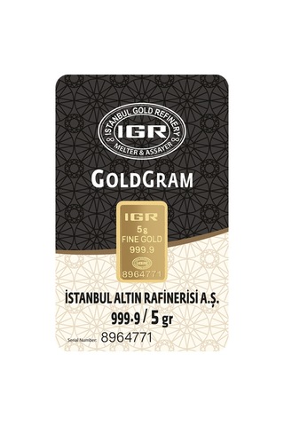 5 Gram Külçe Altın 24 Ayar 995,0 / 999,9 Saflık Rafineri Ambalajlı, Seri Numaralı