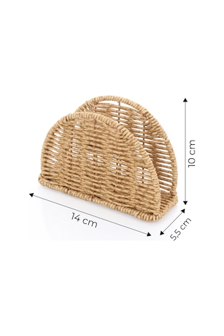 Rattan Oval Hasır Peçetelik Kahverengi