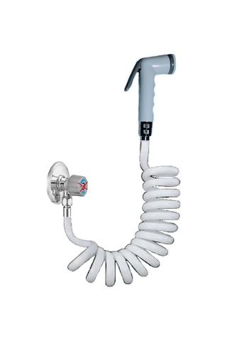 Plasyay Spiral Şattaf Başlıklı Taharet Matik 3/8 Somunlu 3.5 Metr