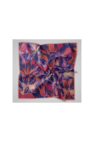 Silk Home Twill İpek Eşarp - 11480-64 Morcivert Turuncu