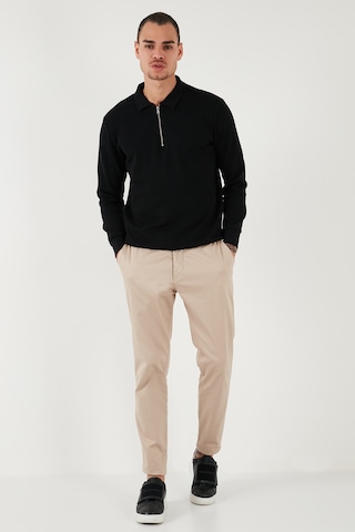 Buratti Pamuklu Regular Fit Yarım Fermuarlı Polo Yaka Erkek Sweat 5905805 Siyah