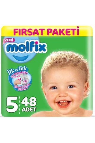 Molfix 3D Bebek Bezi 5 Numara Junior Fırsat Paketi 48 Adet