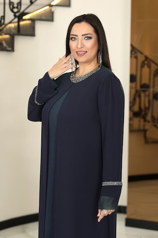 Raika Moda Sultan Büyük Beden Tesettür Abiye Lacivert