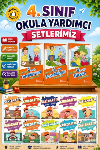 4.sınıf Çıtır Çıtır Türkçe + Fen Bilimleri + Sosyal Bilgiler + Karizmatik Hikaye Seti