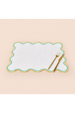 Evidea Soft Nonna Amerikan Servis - Hardal / Yeşil - 30x50 Cm Hardal / Yeşil Hardal - Yeşil