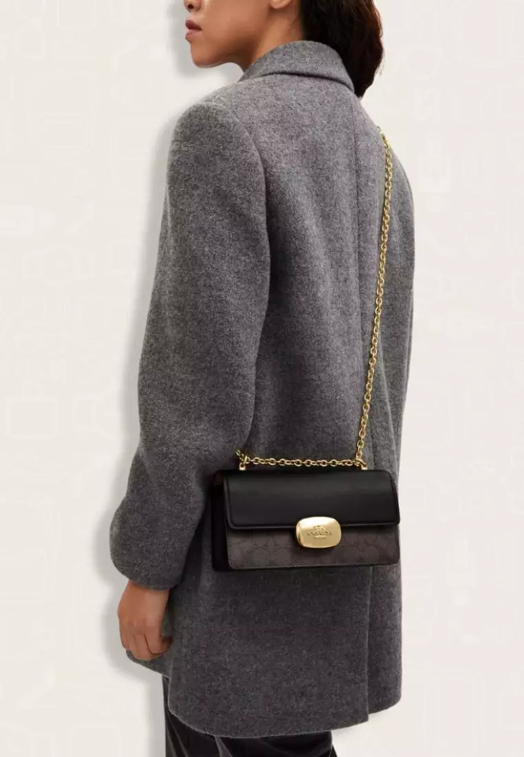 Coach Eliza Flap Crossbody Bagkadın Omuz Çantası Acı Kahverengi