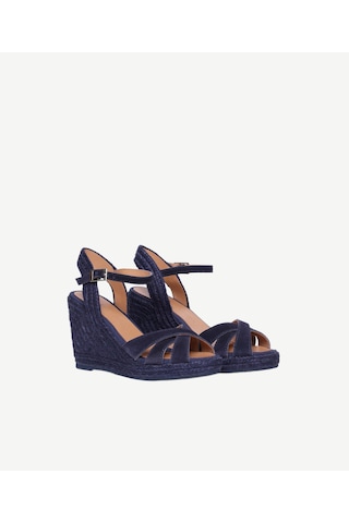 Yargıcı Çapraz Bantlı Dolgu Süet Espadril 26ykay4033x 004 Lacivert