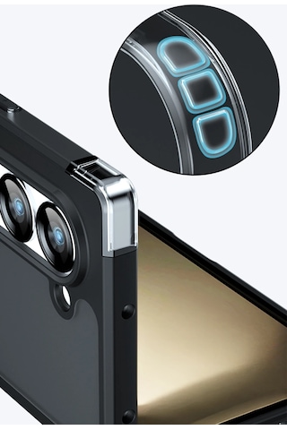 Newface - 790 - Samsung Galaxy Uyumlu Z Fold 5 Kılıf Blur Fold Kapak - Csmo-tex - - Siyah