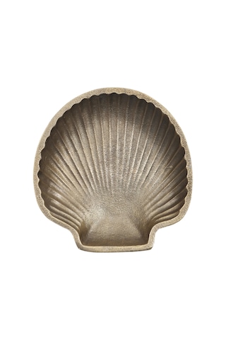 Yargıcı Deniz Kabuğu Formunda Pirinç Kaplama Dekoratif Kase 15x3 Cm 26ynha1028c St