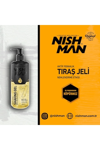 Nishman 7 Gold One Easy Tattoo Traş Jeli Pompalı 400 ML