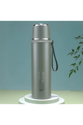 Kapris Çift Katlı Paslanmaz Çelik Termos Gri 1 Litre Kap-294 Siyah