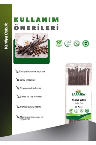 Vanilya Çubuk 10 Adet Doğal Gerçek Vanilya - Vanilla Pods 10qty
