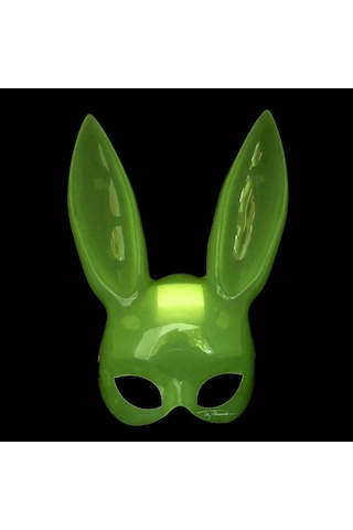 Karanlıkta Parlayan Fosforlu Tavşan Maskesi Glow Bunny Masquerade Maske 32x22 Cm
