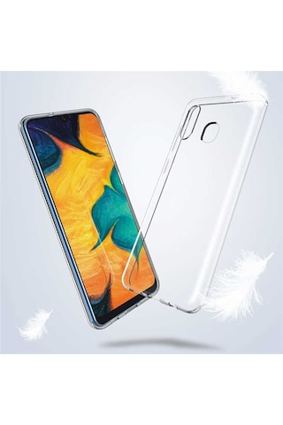 Samsung Uyumlu Galaxy A30 Kılıf Zore Süper Silikon Kapak Renksiz