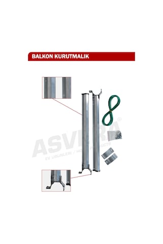 Asvera Tırnaklı Balkon Çamaşırlık Gri