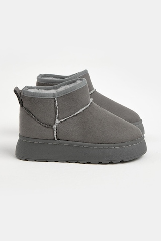 Tonny Black Kalın Poli Taban İçi Kürklü Süet Görünümlü Çocuk Unisex Gri Günlük Bot Tbsz015 Gri
