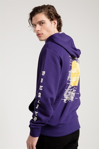 Jahr Marc Dragon Baskılı Mor Oversize Erkek Sweatshirt Mor