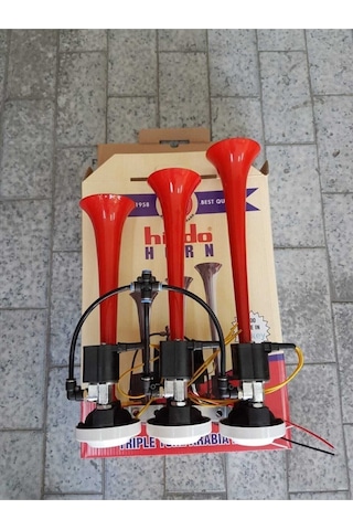 Ahmet Otomotiv 3 Borulu Melodili Saydırmalı Arap Korna 12 Volt