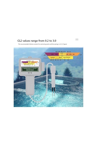 Zyzqstore Profesyonel Ph Ve Klor Ölçer, 2-in-1 Su Kalite Test Cihazı, 1 Adet 1 Pc
