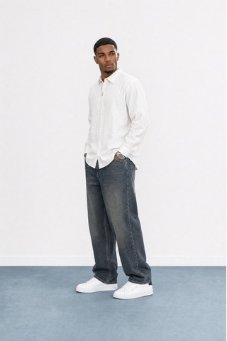 Respire Erkek Washed Baggy Pantolon Tint Mavi