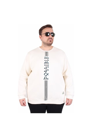 Moc Grande Mocgrande Büyük Beden Bisiklet Yaka 3ip Sweat Possible 25719 Bej Bej