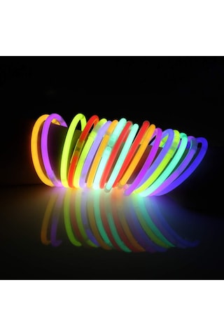 100 Adet Glow Sticks Bilezikler, Karanlıkta Parlayan Parti Malzemeleri