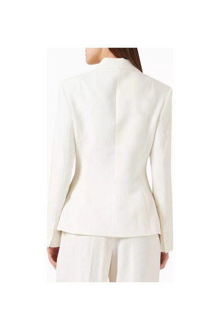 12storeez Off White Linen Blazer,yazlık Kırışmayan Ve Belden Oturan Şık Ceket Krem