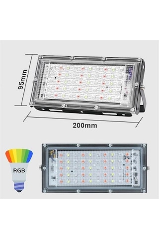 Kumandalı Led Işık Dış Cephe Aydınlatması Çok Renkli Rgb Led Panel Işık Partiled Aydınlatma Siyah
