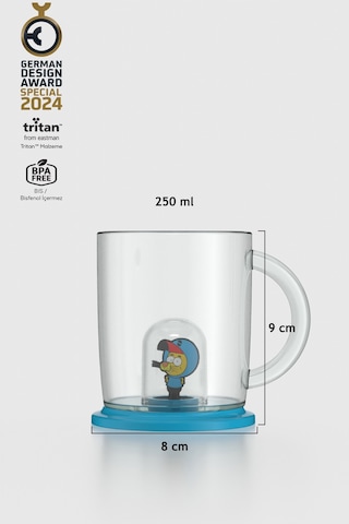 Renga Joy Kral Şakir Figürlü 250 Ml Kulplu Tritan Bardak 222038 Mavi Mavi