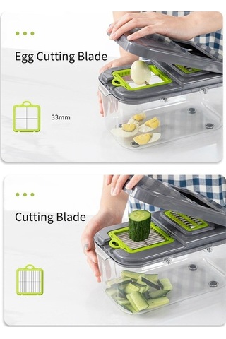 Maoyaya Sebze Manuel Konteynerli Kesici Gıda Fonksiyonlu Doğrayıcı, Doğrayıcı Doğrayıcı Çok Arada 22'si 1 Jf Gri