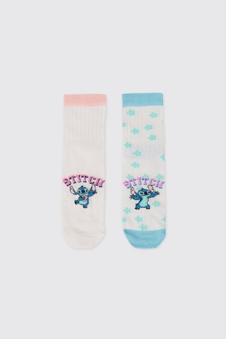 Panço Kız Çocuk Renkli Stitch Çorap 2612gk11015