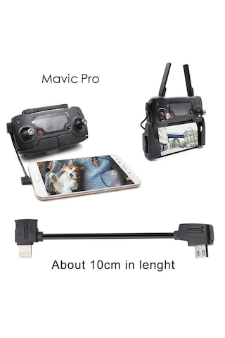 DJI Mavic Pro IOS Veri Kablosu 10 cm Telefonlar İçin Siyah Renk