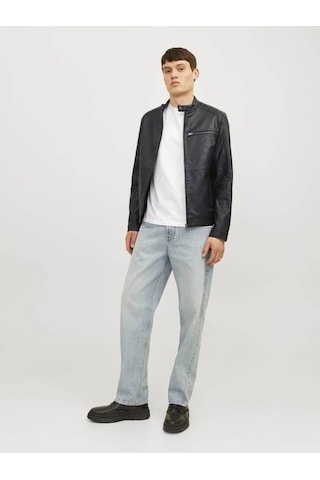 Jack & Jones Jack&jones 12261196 Jjedylan Pu Bıker Jacket Black Erkek Ceket Siyah