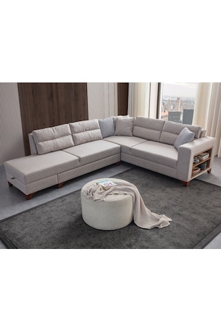 Eymense Tloft Köşe Koltuk Takımı Krem Sol Köşe