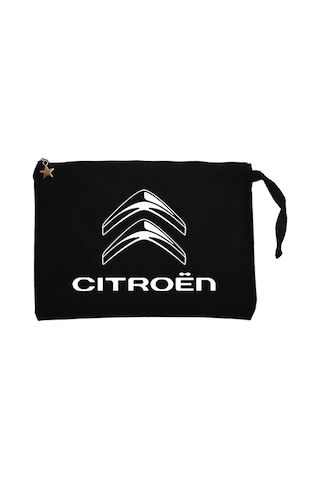 Citroen Logo 2 Siyah Clutch Astarlı Cüzdan / El Çantası Siyah