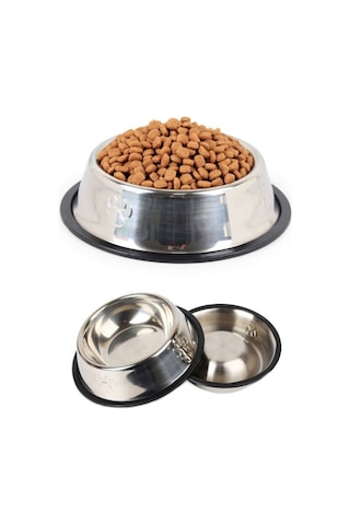 Paslanmaz Çelik Metal Mama Kabı 15 Cm Çok Renkli