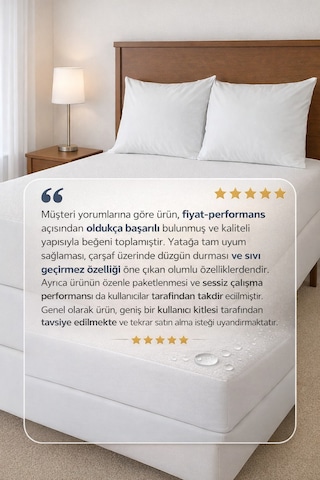 SUVAY Sıvı Geçirmez Alez Micro Fitted Çarşaf Tipi Yatak Koruyucu Tek ve Çift Kişilik
