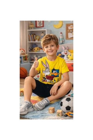 Kidsmadamiko Erkek Çocuk %95 Pamuklu Pamuk-elastan Takım - 1. Sari